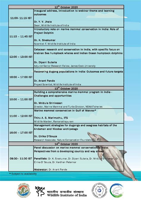 Online Webinar on Marine Mammal Conservation in India: Status ...