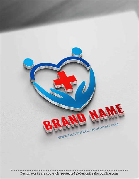 Medical Logos - Family Clinic Logo With Hands Holding Heart