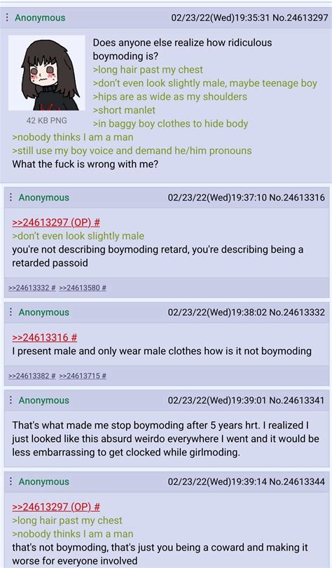 Anon realizes she's a dumb little boymoder | Boymoder | Know Your Meme