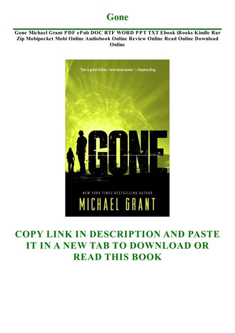DOWNLOAD Free PDF Gone BY Michael Grant