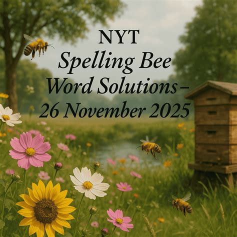 NYT Spelling Bee Word Solutions – 26 NOVEMBER 2025 - Spelling Better ...