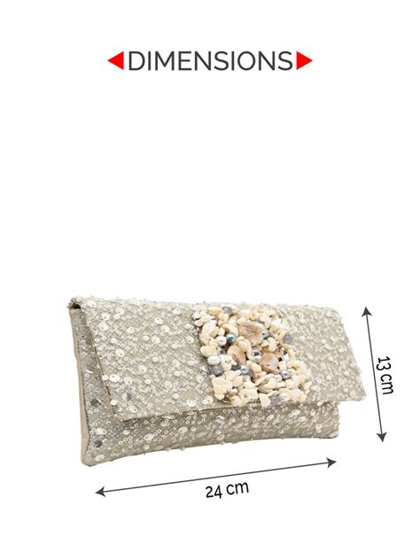 Shop Rocia By Regal Silver Women Heavy Embellished Clutch Online