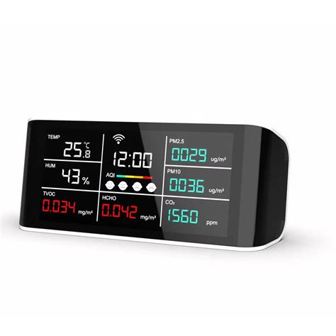 WiFi Air Quality Monitor - CO2, PM2.5, HCHO, Temp & Humidity with LCD ...