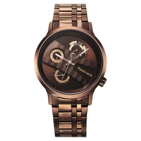 Fastrack Exuberant Quartz Multifunction Brown Dial Stainless Steel ...