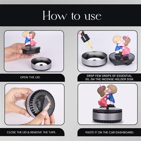 AllExtreme Solar Powered Car Perfume Diffuser Lovely Couple Design Auto ...