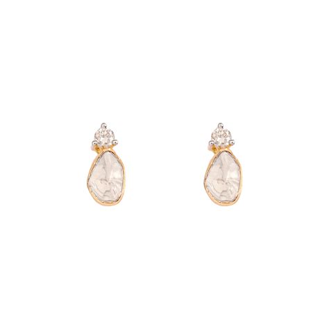 Magnolia Polki Diamond Earrings Online | Polki Stories – Polki Stories ...