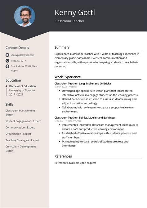 Classroom Teacher CV Example for 2023 (Skills & Templates)