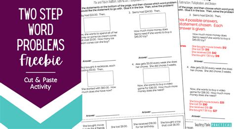 Image result for 2 Step Word Problems Hidden Question