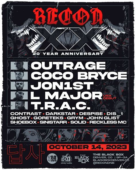 Big Bass Lineup | Recon 20 Year Anniversary at The Black Box [Denver ...