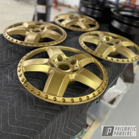 Three Piece Rims Done in Spanish Gold | Prismatic Powders