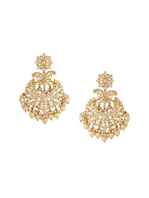 Buy Pearl Elegant Chandbali Earrings for Women Online at Kicky and ...