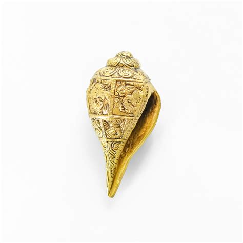 Traditional Brass Shankh with Engravings - Antique Home Decor Piece ...
