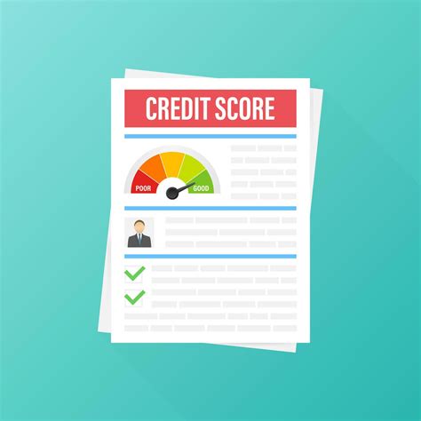 Credit score document. Paper sheet chart of personal credit score ...