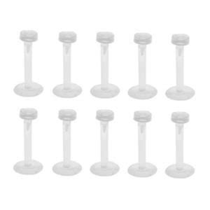Buy 10mm 10pc Ladies Nose Ring Retainer Stud Bone Pin Clear Transparent ...