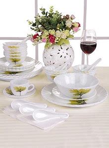 LAOPALA Pack of 45 Opalware La Opala Vesper Green Dinner Set of 45 Pcs ...