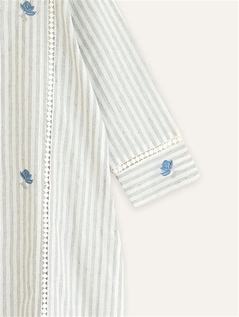 Bagisha Cotton Handloom Embroidered Straight Kurta