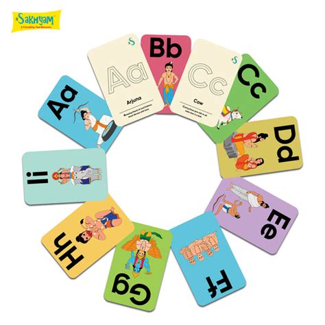 ABCD Flash Cards - Alphabets With Divine Characters (28 Cards) – Sakhyam