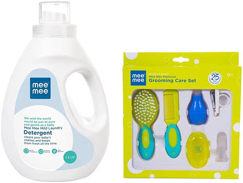 Buy Mee Mee Baby Care Set (Grooming Set) and Mild Baby Liquid Laundry ...