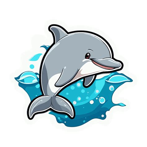 Simple And Cute Dolphin Clip Art Illustration... - Stock ... - Free ...