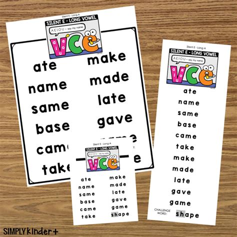 Silent E with Long A Word Lists - Sight Words by Phonics Skills ...