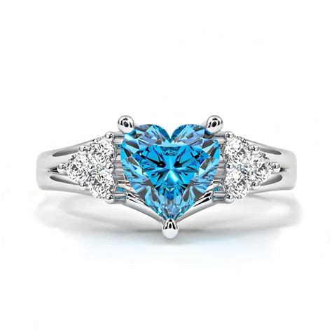 Zarkan Royal Blue Diamond Hallmarked Silver Love Ring