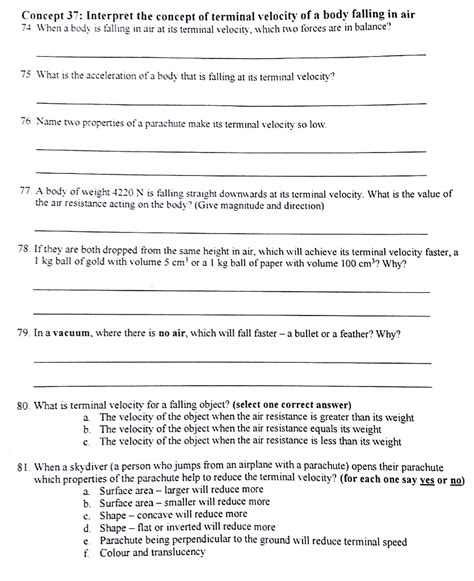 Image result for Terminal Velocity Examples