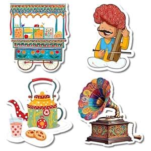 Buy EVERCAREGIFTS Rajasthan Fridge Magnet Set of 4 Indian Cultural ...