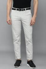 Buy Men Grey Slim Fit Check Flat Front Casual Trousers Online - 742030 ...