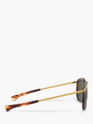 Ray-Ban RB2219 Unisex Aviator Sunglasses, Havana/Green