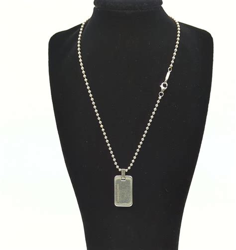 Tiffany and Co. Sterling 925 Silver Bead Chain Necklace Atlas Pendant ...