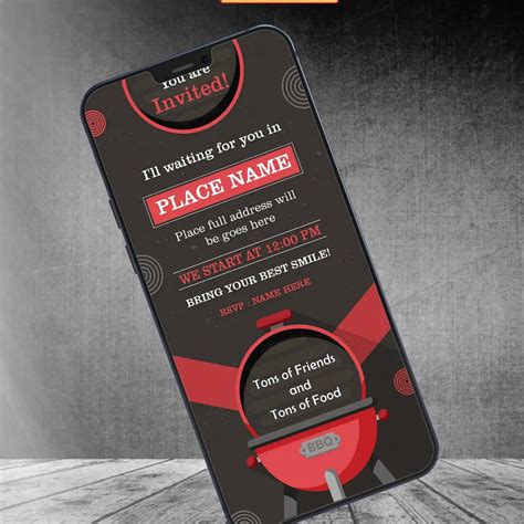 Barbecue Party Invitation | Classic BBQ Cookout Digital Invite | VG-23 ...