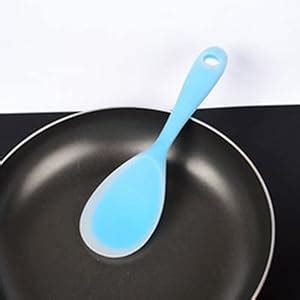 Buy Baskety Non-Stick Rice Spoon Silicone Ladle Soup Spoon with Handle ...