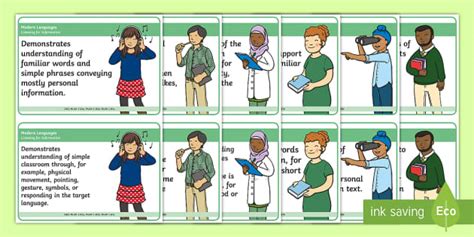 CfE Benchmarks First Level Modern Languages Display Cards