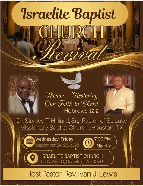 Revival, Israelite Baptist Church, Crowley, 24 September to 26 ...