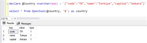 SQL Server JSON Query 的图像结果