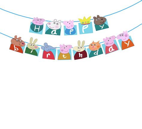 Buy Party Propzpeppa Pig Happy Birthday Banner for Peppa Pig Birthday ...