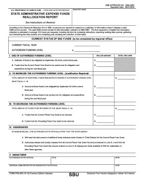 Fillable Online fns usda FY2015 Reallocation of SAE Funds in CNP - Food ...