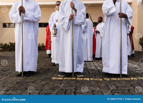 Catholic Seminarians Participate in the Palm Sunday Mass with Incense ...