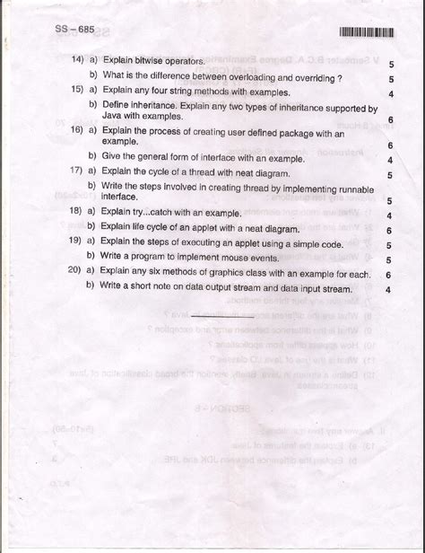 Image result for BCA 2 Year Java Question Paper