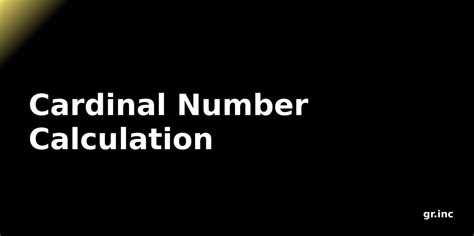 Image result for Cardinal Number Explained