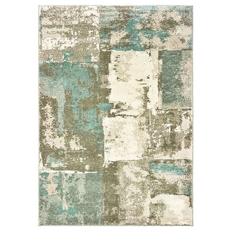 allen + roth Layton 5 X 8 (ft) Blue Indoor Abstract Area Rug B5502G5L ...