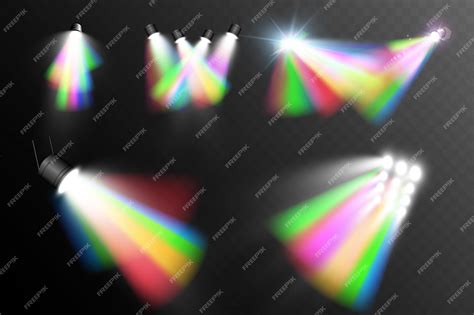 Rainbow spotlight Lichtstralen spectrumvector lens flare effect ...