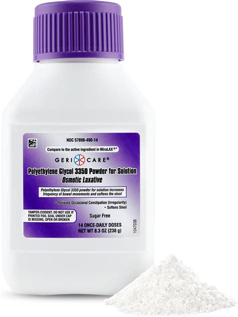 Amazon.com: GeriCare Polyethylene Glycol 3350 Powder for Solution Stool Softener, Gentle ...