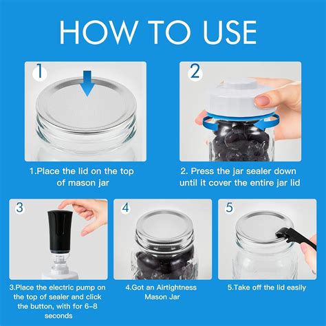 Buy Electric Mason Jar Vacuum Sealer Kit, Jar Vacuum Sealer Kit for ...
