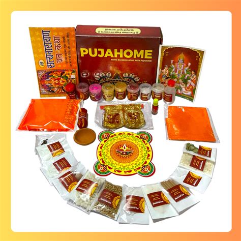 Pujahome Satya Narayan Puja Kit (32+ Items) with Katha and Detailed Pu