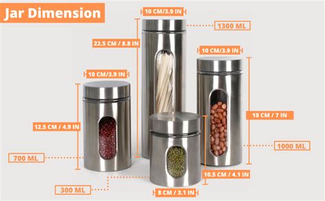 Buy Femora Glass Window Jars for Kitchen Storage Kitchen Storage Jars ...