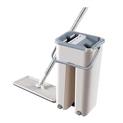 Buy Homefami Flat Mop Bucket System Hand Free Dry Wet Self Wringing ...