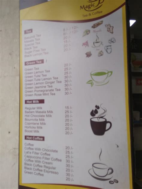 Menu at Magic Tea and Coffee, Kolhapur, P62Q+6VG