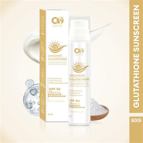 Co Luxury 1% Glutathione Sunscreen SPF 50 PA++++| Skin Brightening| An ...