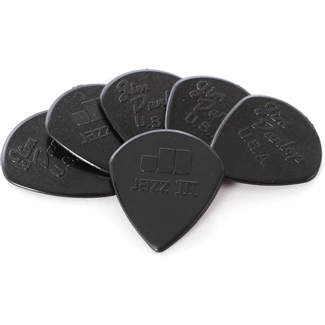 Dunlop Jazz III Guitar Picks - 12-Pack - Black Stiffo - Walmart.com